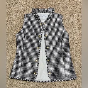 Crown & Ivy | Girls Quilted Puffer Houndstooth Vest | Size Medium